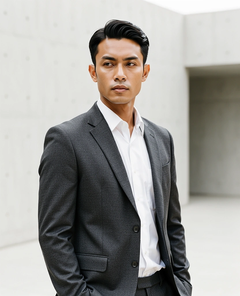 Pria dengan pakaian profesional modern